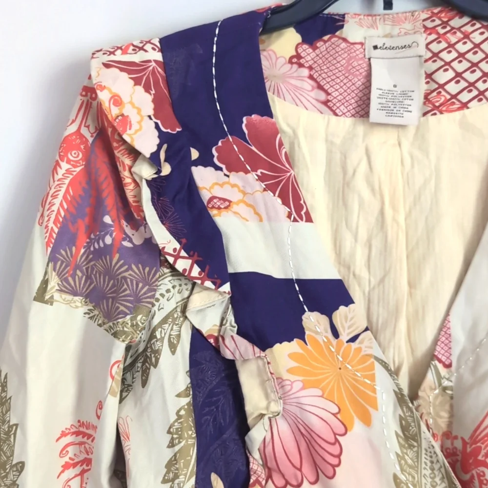 Anthropologie Elevenses Patchwork Iced Juniper Blazer Jacket Size 8 - Picture 4 of 16